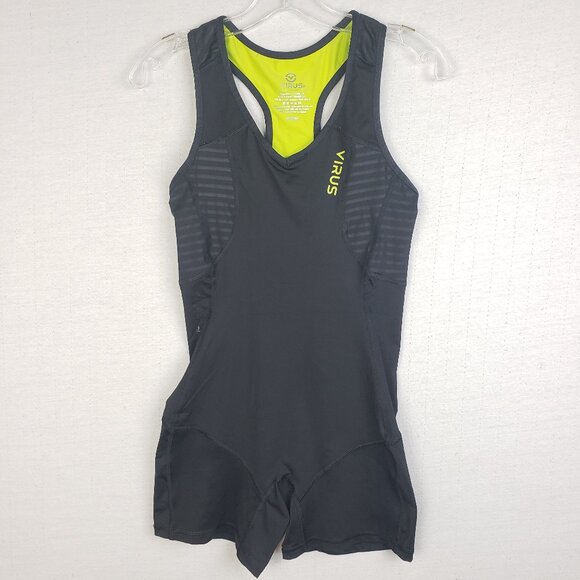 Virus Intl Ascend Singlet Powerlifting Weightlifting Black Neon Green size M - Picture 2 of 11